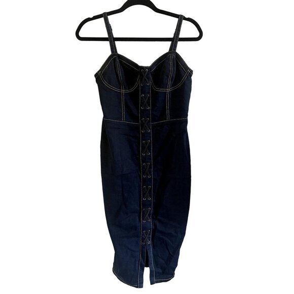 Material Girl Dresses Material Girl Stretch Denim Corset Dress - Picture 2 of 5